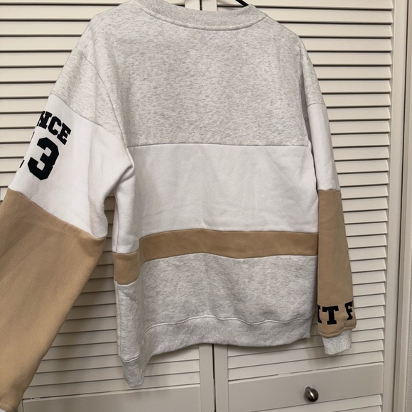 White Fox Boutique Gray and Tan Crewneck Sweater - Picture 4 of 5